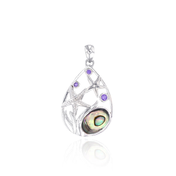 Abalone Oval Cutout Teardrop Pendant