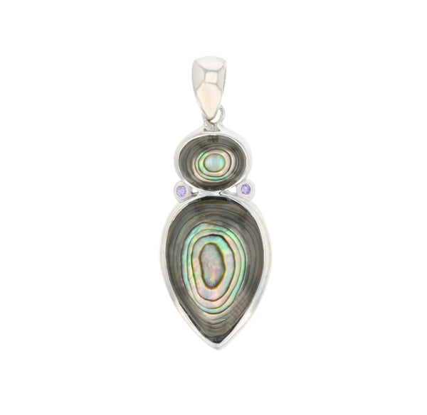 Abalone Oval & Teardrop with Amethyst Pendant