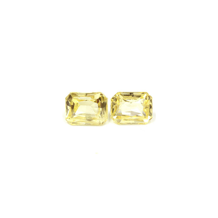 Yellow Sapphire Matched Pair Emerald Cut Untreated 1.78cttw.