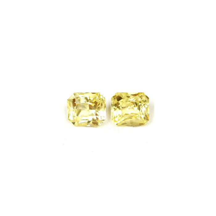 Yellow Sapphire Matched Pair Emerald Cut Untreated 1.70cttw.