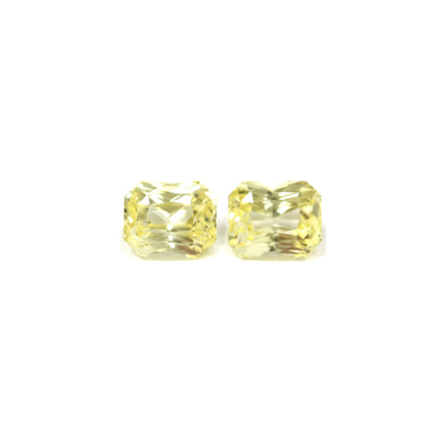 Emerald Cut Yellow Sapphire Matched Pair Untreated 3.28cttw.