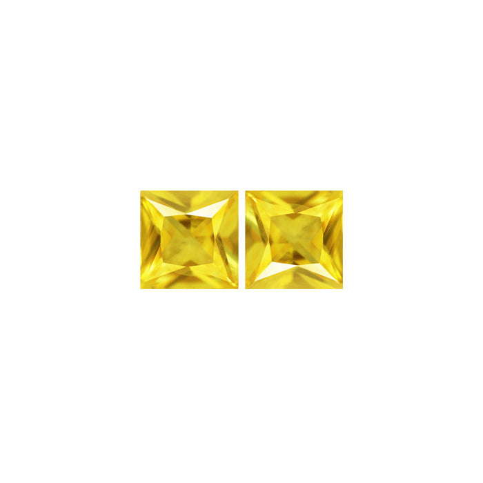 Yellow Sapphire Square Matched Pair 1.45 cttw.