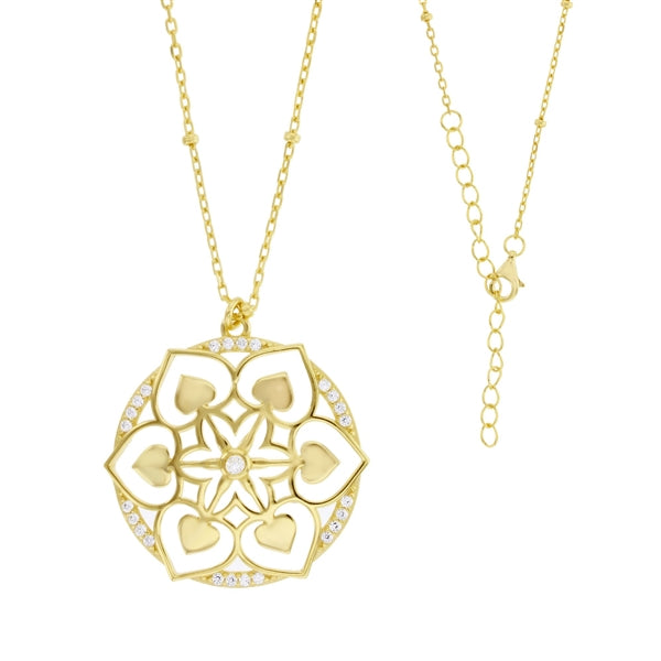 Floral with Hearts Pattern Necklace