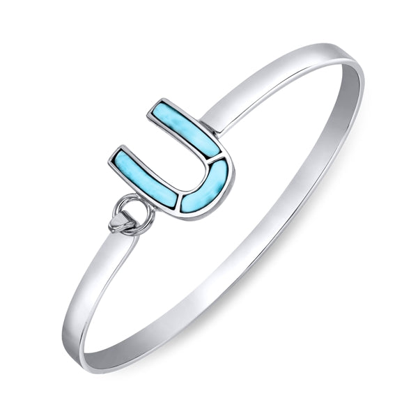 Horseshoe Larimar Bangle