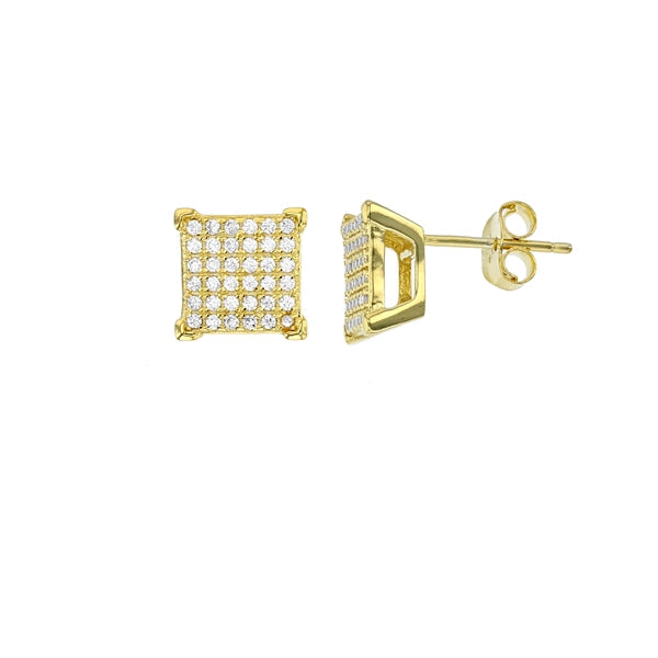 Diamond Square Gold Earring
