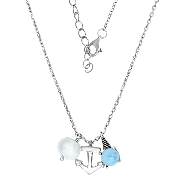 Larimar Anchor Charm Necklace