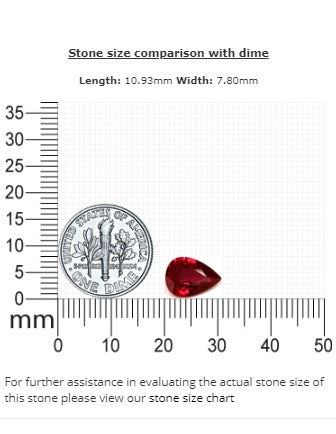 Ruby Pear GIA Certified Untreated 2.52 cts.