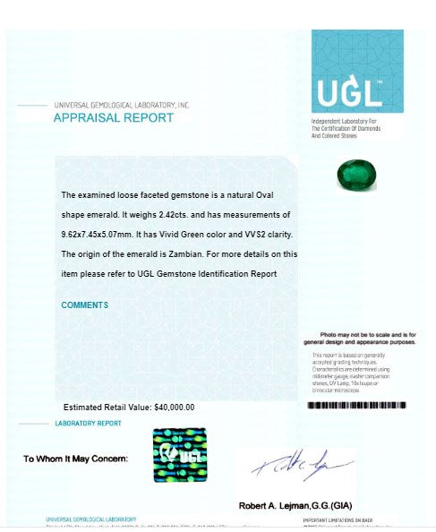 Copy of 6.71 cts. Emerald Oval GIA Certified