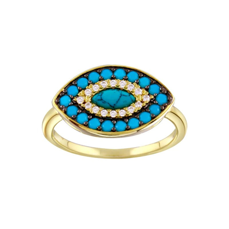 Turquoise Evil Eye Ring
