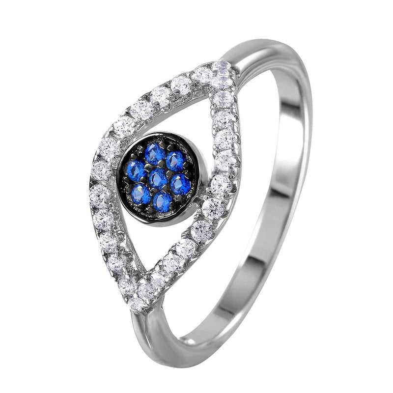 Evil Eye Ring with Blue Center