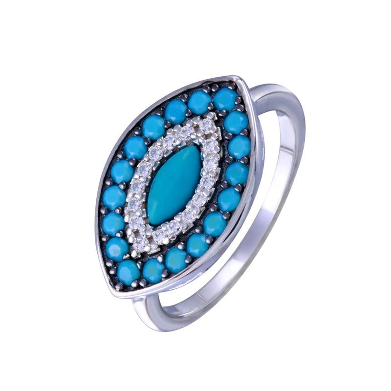 Turquoise Evil Eye Ring