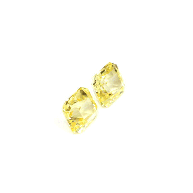 Emerald Cut Yellow Sapphire Matched Pair Untreated 2.15 cttw.