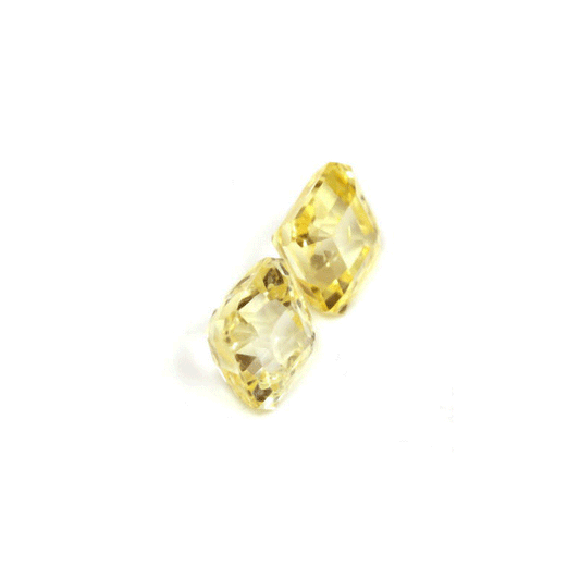 Emerald Cut Yellow Sapphire Matched Pair Untreated 2.09cttw.