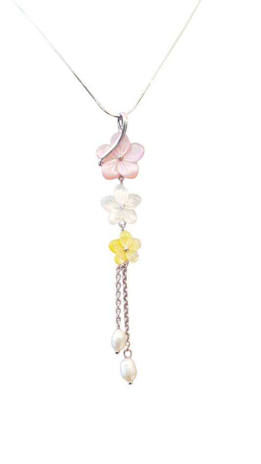 Mother Of Pear Carved Flowers