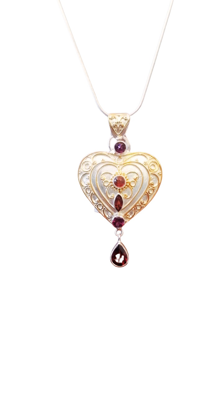 Heart with drop and swirls