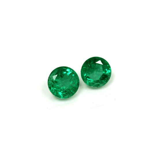 Emerald  Round  Matched Pair GIA Certified 5.06 cttw.
