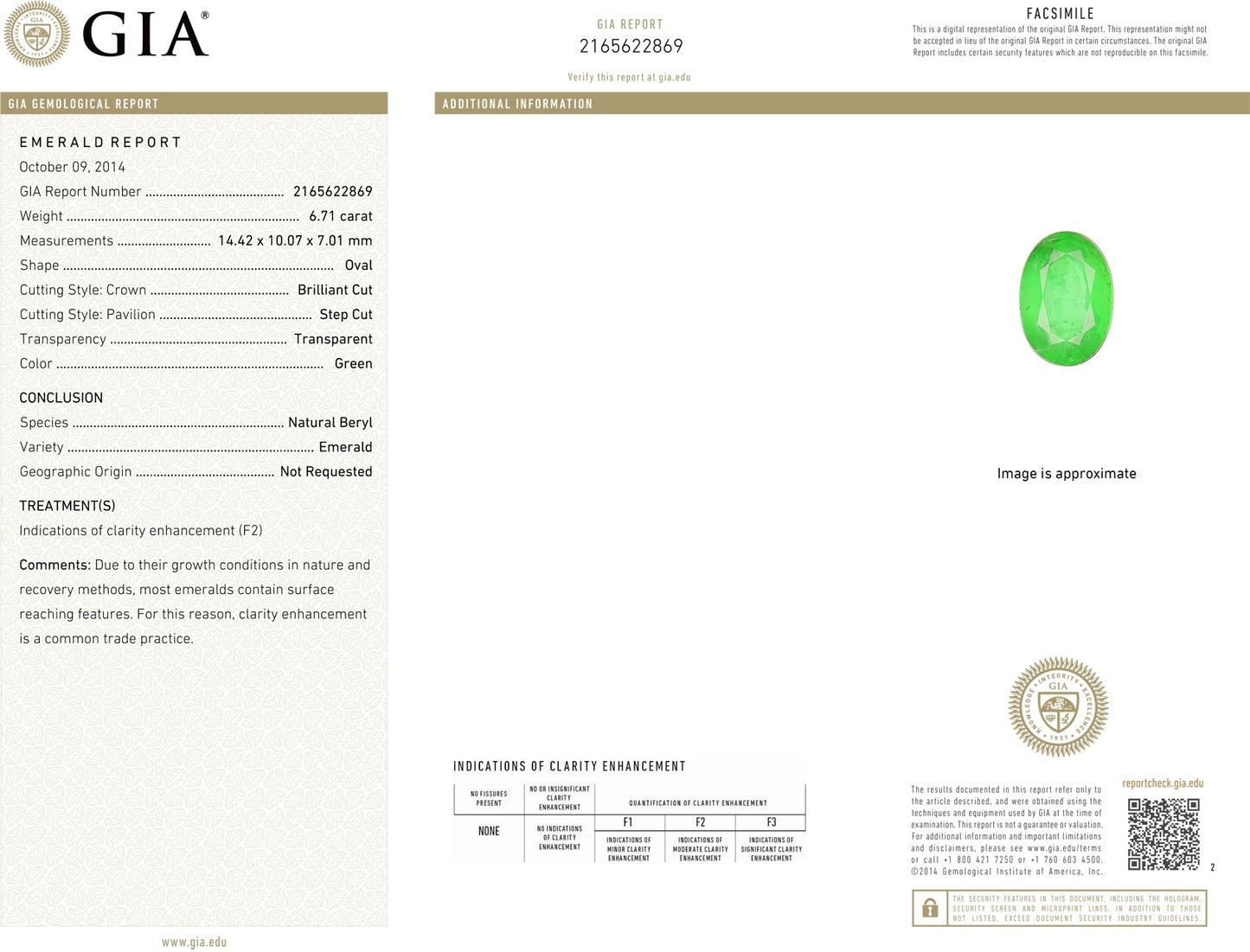 Copy of  6.71 cts. Emerald Oval GIA Certified