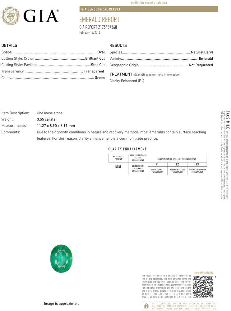 Copy  of Emerald Oval GIA Certified 3.54 cts.