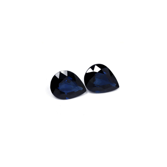 BLUE SAPPHIRE GIA Certified Untreated 6.85 cttw. Pear  Matched Pair