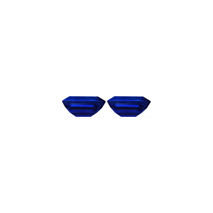 BLUE SAPPHIRE AGL Certified Untreated 5.39 cttw. Emerald Cut Matched Pair