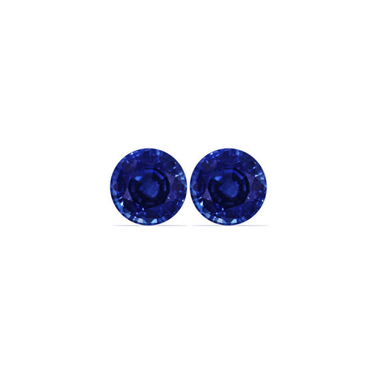 BLUE SAPPHIRE AGL Certified Untreated 4.52 cttw. Round Matched Pair
