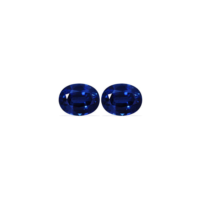 BLUE SAPPHIRE AGL Certified Untreated 4.79 cttw. Oval Matched Pair