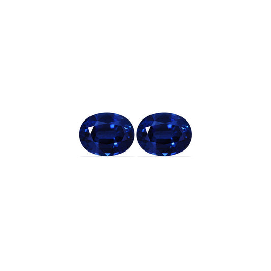BLUE SAPPHIRE AGL Certified Untreated 4.79 cttw. Oval Matched Pair
