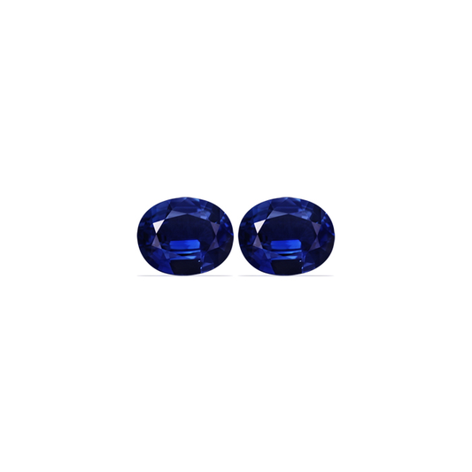 BLUE SAPPHIRE AGL Certified Untreated 5.71 Oval Matched Pair