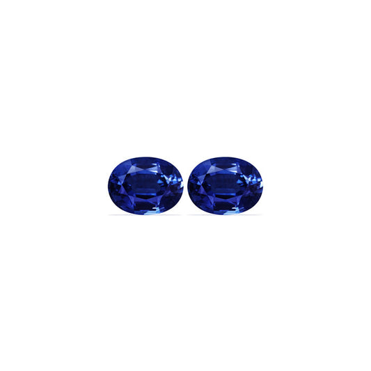 BLUE SAPPHIRE AGL Certified Untreated 5.06 cttw. Oval Matched Pair
