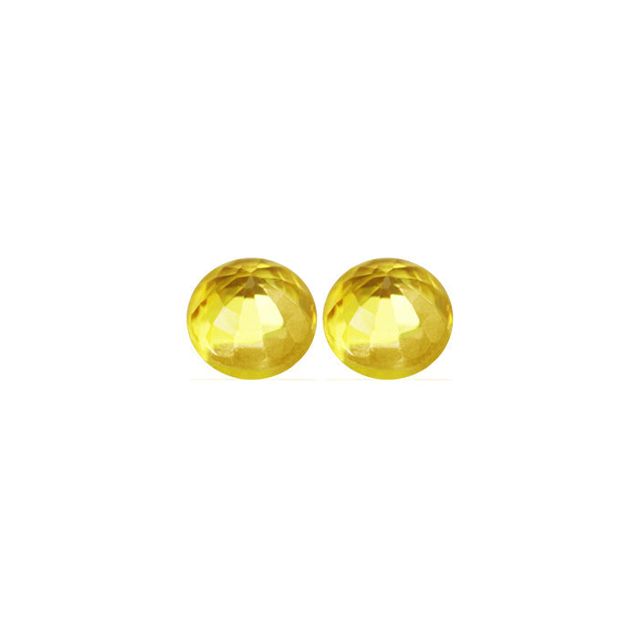 Yellow Sapphire Round Matched Pair 2.36 cttw.