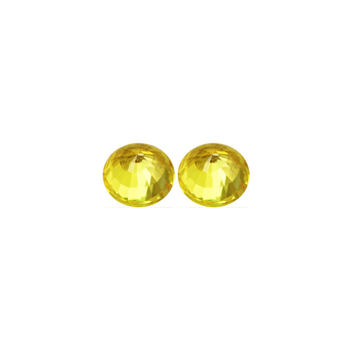 Yellow Sapphire Round Matched Pair  2.25 cttw.