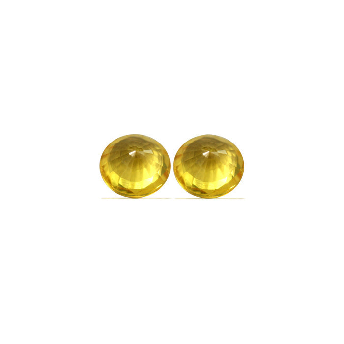 Yellow Sapphire Round Matched Pair  3.39 cttw.