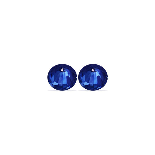 BLUE SAPPHIRE AGL Certified Untreated 4.59  cttw. Round Matched Pair
