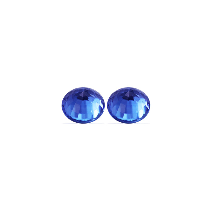 BLUE SAPPHIRE AGL Certified Untreated 5.01 cttw. Round Matched Pair