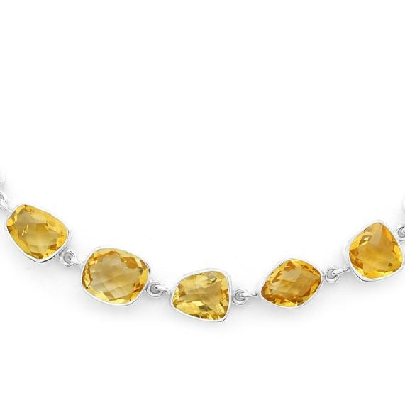 Fancy Cut Citrine Necklace (Nj)