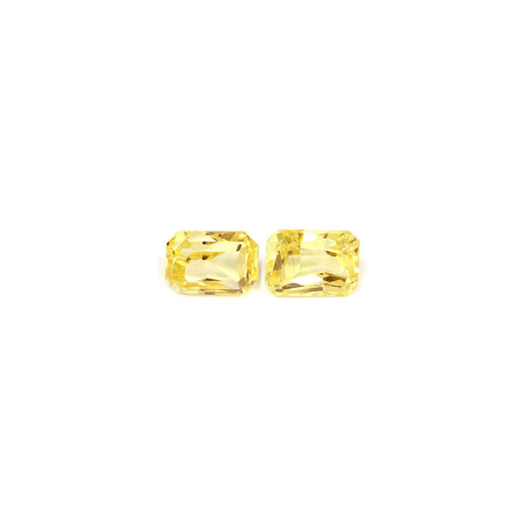 Yellow Sapphire Matched Pair Emerald Cut Untreated  1.80 cttw.