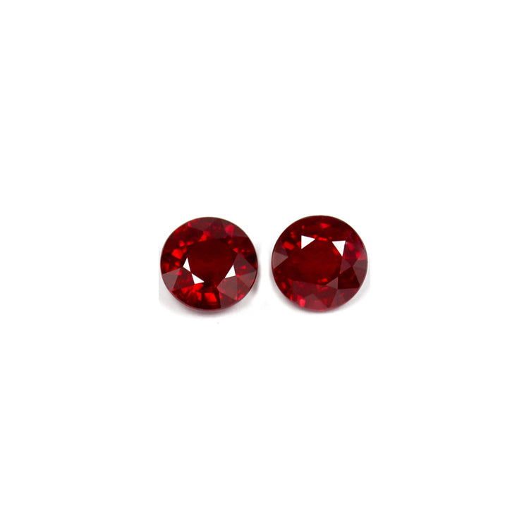 Ruby Round Matched Pair  GIA Certified 2.76 cttw.