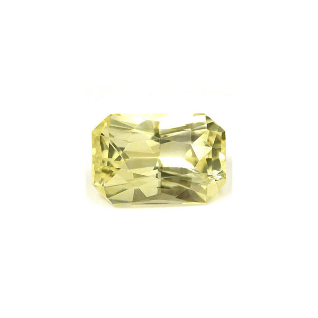 Emerald Cut Yellow Sapphire GIA Certified Untreated 3.93cts.
