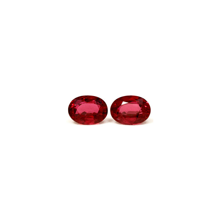 Ruby Oval Matched Pair GIA  Certified Untreated 2.34 cttw.