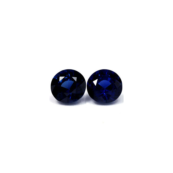 BLUE SAPPHIRE GIA Certified Untreated 4.32 cttw. Round Matched Pair