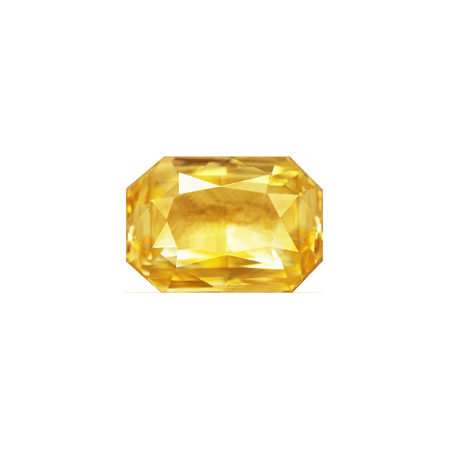 Emerald Cut Yellow Sapphire GIA Certified Untreated 5.18 cts.