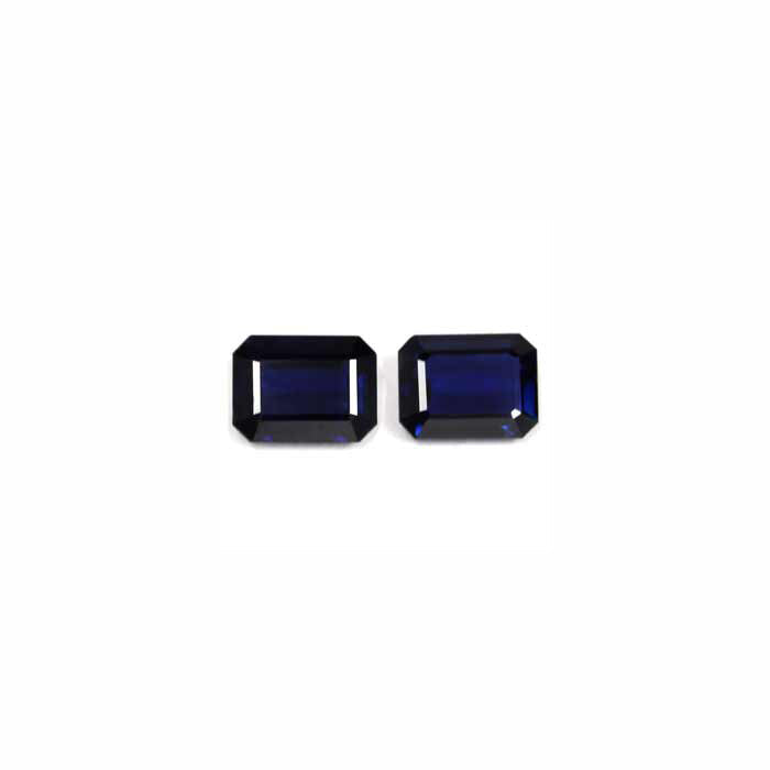 BLUE  SAPPHIRE Emerald Cut Matched Pair 3.60 cttw.