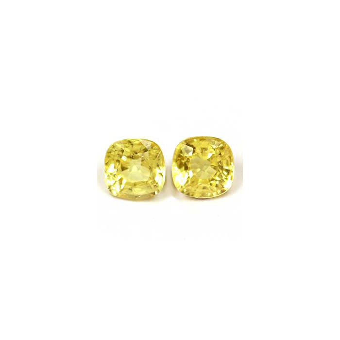Yellow Sapphire Cushion Matched Pair 1.62 cttw.
