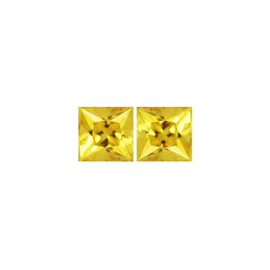 Yellow  Sapphire Square Matched Pair 1.73  cttw.