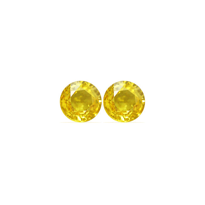 Yellow Sapphire Round Matched Pair  2.25 cttw.