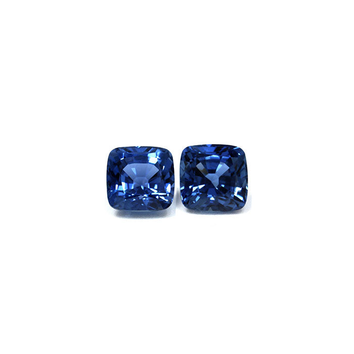 BLUE SAPPHIRE AGL Certified Untreated 4.29 cttw. Cushion Matched Pair