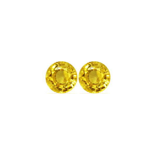 Yellow Sapphire Round Matched Pair  2.46 cttw.