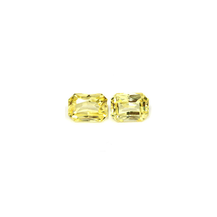 Yellow Sapphire Matched Pair Emerald Cut Untreated 1.87 cttw.