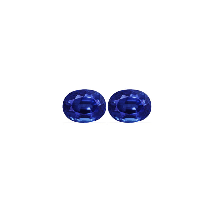 BLUE SAPPHIRE AGL Certified Untreated 4.88 cttw.  Oval Matched Pair