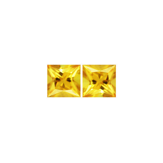 Yellow Sapphire Square Matched Pair 2.80 cttw.